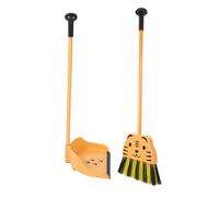LAPYAPPE 2Pcs Miniature Tiger Themed Cleaning Set with Broom and Dustpan Compact Housekeeping Tools for Home and Kindergarten Creative Pretend Play Enhancing Imagination and Quick Cleanup