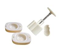 LAPYAPPE 2pcs Mooncake Moulds Peanut Persimmon Pattern DIY Baking Mold Kitchen Gadget Household Pastries Making Tools White for Mid-Autumn Festival Party