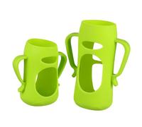 LAPYAPPE 2pcs Silicone Bottle Protection Sleeve Anti-Drop Feeding Bottle Cover with Insulating Anti-Slip Design Suitable for Wide Neck and Washable Sleeve