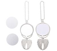 LAPYAPPE 2pcs Silver Angel Wings Hanging Ornaments for Car Interior, Decorative Zinc Alloy Auto Accessories with Unique Design, Sturdy and Will Not Turn Black