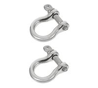 LAPYAPPE 2pcs Solid D Rings with Closing Screw Shackles U Shape Key Holder Rings for DIY Leather Craft and Pet Collar Replacement Durable Non Rusting Hardware for Backpack Straps and