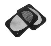 LAPYAPPE 2pcs Speaker Horn Guard Mesh Protector Car Audio Speaker Replacement Parts Heavy Duty Plastic Steel Dustproof Black Modern Rectangle Circle with Hole Spacing 123x73mm for Car