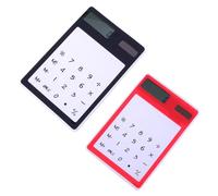 LAPYAPPE 2Pcs Ultra Thin Solar Energy Calculator Portable Basic Calculator for Home Office School Use Touch Design Black Red for Simple Accounting Tasks