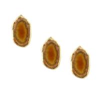 LAPYAPPE 3 Pcs Red Agate Stone Slice Pendants Gold Plating Edge, DIY Jewelry Hanging Charms for Necklace, Sweater, and Wind Chime Decorations