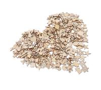 LAPYAPPE 300pcs Unpainted Xmas Wooden Cutouts Blank Wood Slices DIY Christmas Tree Ornaments Crafts for Painting and Holiday Decorations
