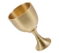 LAPYAPPE 30ml Brass Mini Chalice Goblet in Golden Colour, Gothic Style Drinking Cup for Formal Dinners and Theatrical Productions, Versatile Use as Holy Water Offering or Communion Cup