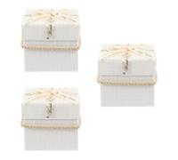LAPYAPPE 3pcs Christmas Candy Packing Box with Lid, Square Paper and Plastic Material, Handy and Long-time Use, Classic Pattern for Shops and Birthday Holiday Wrapping