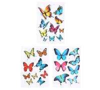 LAPYAPPE 3pcs Colorful Butterfly Leaf Car Stickers Auto Body Decals Creative Vinyl Car Decal Set for Vehicle Exterior Decoration