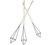 LAPYAPPE 3pcs Hanging Air Plant Holders Lightweight Geometric Iron Planters with Hemp Rope for Crafts and Art, Modern Style Wall Hanging Plant Holder Rack