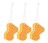 LAPYAPPE 3pcs Natural Sponge Bath Sponge Exfoliating Create Rich Bubbles Wood Pulp Cellulose Assorted Style Shower Bathing Accessories for Adults and Babies