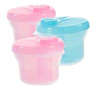 LAPYAPPE 3Pcs Portable Formula Powder Container Food Grade PP Milk Separator with Independent Leak Travel Box for Oatmeal Nuts Candy Storage Pink Blue