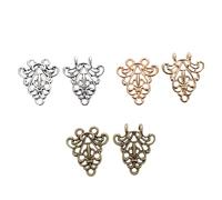 LAPYAPPE 3pcs Vintage Chinese Knot Button Brooch Clips for Shirts and Coats Alloy Swirl Cape Fasteners in Antique Silver Bronze Gold Elegant Retro Clothing Accessories for Sweaters and