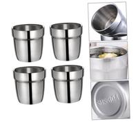 LAPYAPPE 4 Pcs Stainless Steel Double Layer Thickened Cups Scald and Fall Drinkware for Juice Water Milk Food Grade Safe Tumblers
