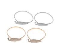 LAPYAPPE 4pcs Adjustable Alloy Peacock Curtain Holdbacks Decorative Tiebacks with Strong Elastic Spring for Living Bedroom Kitchen Bathroom Office Drapery