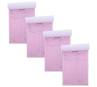 LAPYAPPE 4pcs Carbonless Invoice Book 2 Part Duplicate Receipt Pads for Small Business with Order Tracking and Onepage Multiple Column Design Paper Forms Suitable for Business Environments