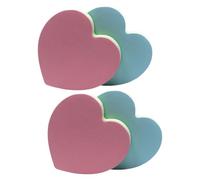 LAPYAPPE 4Pcs Heart Shaped Sticky Memo Pads Portable Creative Note Pads for Office School Use Smooth Writing Self Stick Practical Removable Indexing Stickers