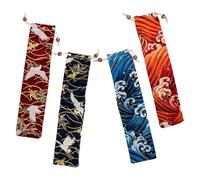 LAPYAPPE 4pcs Japanese Style Cutlery Case Drawstring Flatware Bags with Cloth Material for Tableware Storage and Gift Use, Portable Japanese Style Tableware Bag for Housewarming
