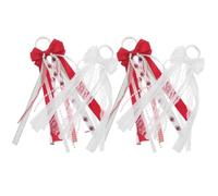 LAPYAPPE 4pcs Long Ribbon Tassel Boot Bow Shoe Decorations with Fringe Lace for Western Cowgirl Style, Easy Installation and Removal Ribbon Shoe Hanging Bow Pendant for Special Celebrations