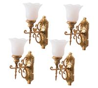 LAPYAPPE 4pcs Miniature Luminous Wall Lamp Models for Sand Table Decoration Dollhouse Accessories with Realistic Details White Light