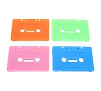 LAPYAPPE 4pcs Retro Cassette Tape Set - Blank Audio Tape Shells in Orange, Pink, Light Green, Blue - DIY Party Favor Decorations and Wall Art Ornaments for Home Styling