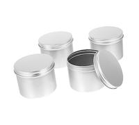 LAPYAPPE 4pcs round Aluminum Refillable Jars 120ml Lightweight Easy to Open and Close Storage Cans for Travel Tea and Earrings