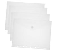 LAPYAPPE 4Pcs Transparent Plastic File Envelopes with Sticker Button Closure Thick Document Folders Office File Pockets for Organizing Bills Invoices Receipts and Papers