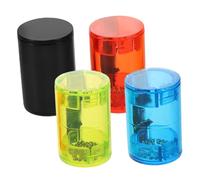 LAPYAPPE 4pcs Ukulele Finger Shaker Plastic Rhythm Sand Bells for Guitar Mandolin Banjo Musical Instruments with Vibrant Black Red Blue Green Colors