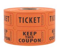 LAPYAPPE 500 Orange Double Roll Raffle Tickets 500pcs 8.5cm Diameter 5cm Thick for Events Parties Fundraisers Classroom Rewards and Holiday Celebrations