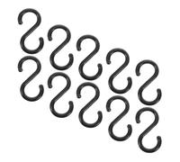 LAPYAPPE 50pcs Black S-Shaped Hooks Plastic Space Saving Utility Hooks for Kitchen and Wardrobe Hanging Storage, Sturdy and Not Easy to Bend Closed, 2.2x1.1 Inch Size