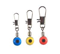 LAPYAPPE 50pcs Fishing Rod Guide Connectors Space Bean Swivels Float Bobber Clips with Quick Release for Rod Repair and Angling Tackle Kit, Red 35mm Yellow 33mm Blue 29mm Set