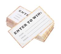 LAPYAPPE 50pcs Raffle Ticket Rolls Blank Entry Form Cards with Fields for Name Email Address Phone Number Easy to Write on Golden Card Paper for Events Small Businesses