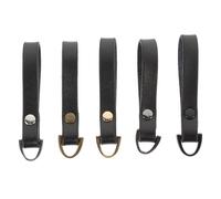 LAPYAPPE 5Pcs Genuine Leather Zipper Pull Replacement Kit, Black Leather Zipper Heads with Sturdy Tabs for Clothing, Shoes, Bags, and Luggage Repair Accessories