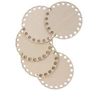 LAPYAPPE 5pcs Wood Bag Bottom for DIY Knitting Crochet Basket with Holes