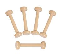 LAPYAPPE 5pcs Wooden Bobbin Spools for Yarn Projects and Crafting, Compact Hand-Polished Wood Material, Rustic Vintage-Inspired Design for DIY Sewing and Ribbon Work