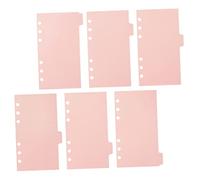 LAPYAPPE 6pcs A5 Binder Dividers with Plastic Tabs, Light Pink Pp Index Sheet Protectors for Loose Leaf Organizers, Sturdy 6-Ring Paper Separators for Office, School, and Personal Planners