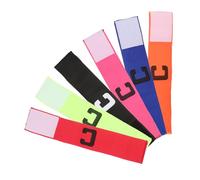 LAPYAPPE 6pcs Adjustable Elastic Soccer Captain Armband Sport Badge for Football Basketball Matches Durable Team Leadership Wristband