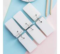 LAPYAPPE 6pcs Assorted Colour Blank Flash Cards with Binder Ring Design, Paper Memory Note Pads for School Supplies, DIY Use, for Students and Organised Note Taking