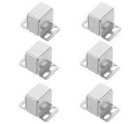 LAPYAPPE 6pcs Metal Surface Mount U-Channel Keeper Lock Bracket for Cabinet Doors with Four Slotted Holes, Sturdy Thick Gauge Steel, Easy Installation, High Security Design, Suitable