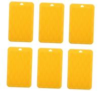 LAPYAPPE 6pcs Portable Yellow Abs Plastic Gnocchi Making Boards with Stripe Shape Mold for Homemade Pasta and Dough Preparation in Kitchen
