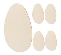 LAPYAPPE 6pcs Wooden Egg Slices DIY Graffiti Chip Blank Design Sturdy No Rough Edges Or Chips Easter Crafts for Party Camps Spring Decoration