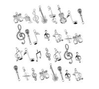 LAPYAPPE 70Pcs Alloy Music Note Charms for Jewelry Making Semi-finished Musical Pendants with Creative Design Versatile Crafting Accessories for Bracelets Necklaces Earrings DIY Jewelry