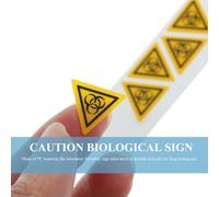 LAPYAPPE 8pcs Yellow Biohazard Label Safety Signs Lightweight PC Material Laboratory Risk Warning Stickers for Infection Caution and Hazard Awareness