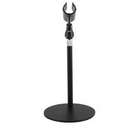 LAPYAPPE Adjustable Mini Mic Stand for Desktop Microphones with Weighted round Base and Aluminium Metal Construction, Portable Microphone Desk Mount for Home Use and Desktop Environments