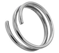 LAPYAPPE Adjustable Sterling Silver Wrap around Ring for Women, Minimalist Silver Finger Ring with Decorative Effect, Chic and Simple Band for Parties and Everyday Wear