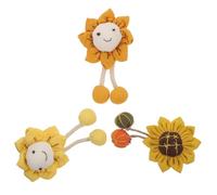 LAPYAPPE Adorable Sunflower Brooches with Eye-catching Charming Design Made of Cloth and Metal 3pcs Suitable for Clothing Decoration and Bag Accessories, for Weddings and Proms
