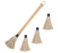 LAPYAPPE BBQ Basting Brush with Wood Handle and Cotton Bristles for Precision Control, Efficient Cooking Oil Brush, for Cooking and Outdoor Grilling