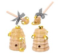 LAPYAPPE Beehive Ornament Honeycomb Wood Dipper Tiered Tray Supply Brown Unique Design Versatile Decoration Beautiful and Natural Color Design Bee Festival Party Favor for Easter Events