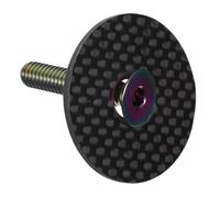 LAPYAPPE Bike Bowl Cover Set Simple Design with Beautiful Appearance with Carbon Fiber Top Cap and Titanium Alloy Screws Easy to Install and Uninstall for Road Bike Refitting