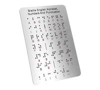 LAPYAPPE Braille Alphabet Board with Raised Dots for Blind and Adults Stainless Steel Tactile Learning Tool for Braille Literacy Development for Beginners