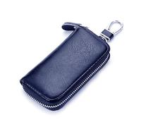 LAPYAPPE Car Key Case Wallet with Zipper Closure Leather Multi-function Blue Key Holder Convenient to Carry and Hold Small Changes , for Male Drivers